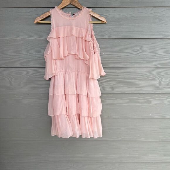 Alice + Olivia Pink Ruffle Mini Dress - Picture 2 of 9